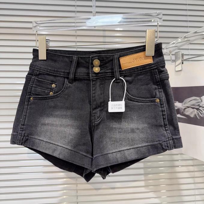 American Retro Hot Girl Slim A-Line Denim Shorts - Summer 2025 Women's Wide Leg Super Shorts