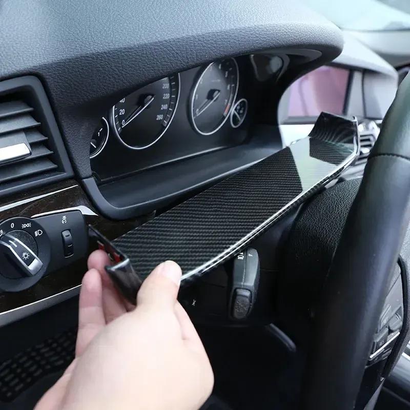 Car Accessories Carbon Style Steering Wheel Dashboard Speedmeter Display Decorate Frame Cover Trim For BMW 5 Series F10 2011-17