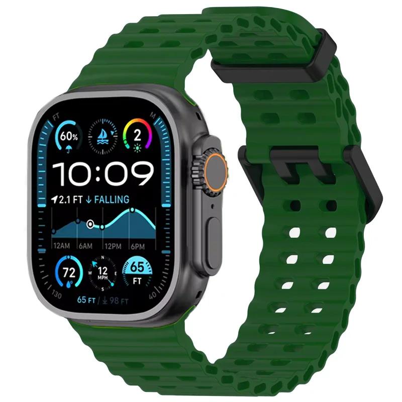 Ozean-Silikonarmband für Apple Watch Ultra 3 2 49mm/11 10 46mm 45mm 44mm Sportarmband Armband iWatch Serie 9 8 7 6 5 4 SE 3