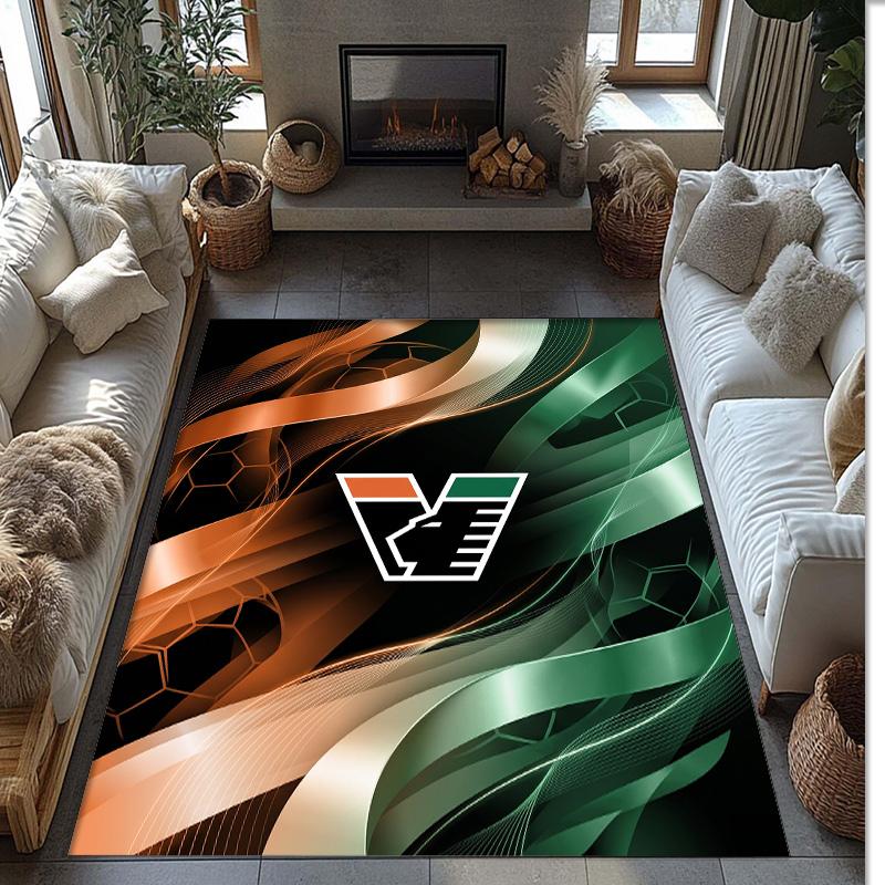 Venezia FC Football Print Crystal Velvet Rug, Comfortable Water Absorbent Non Slip Indoor Floor Carpet