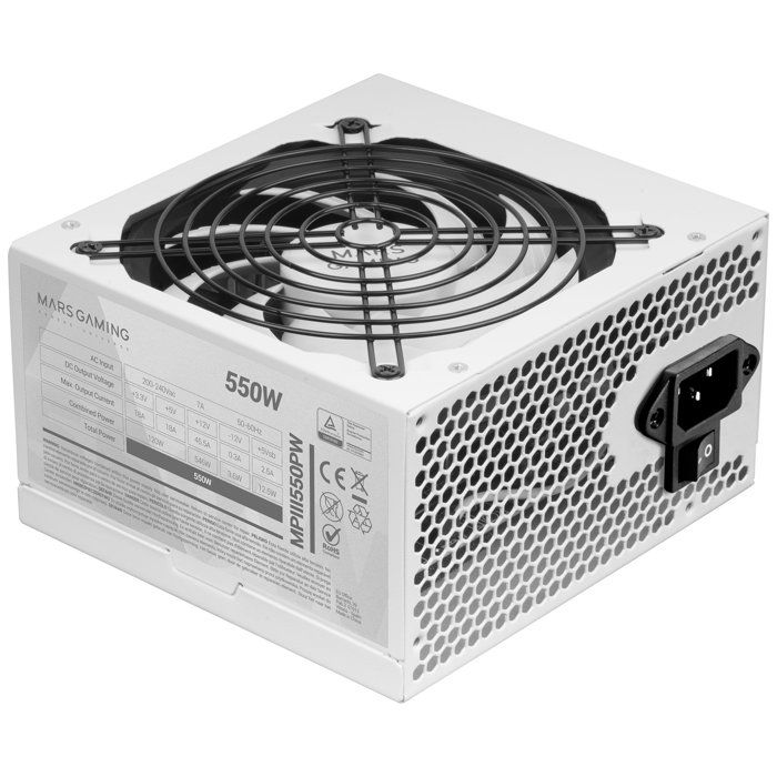 Alimentation ATX - Mars Gaming - MPIII550P - 550W - 5 Ans Garantie - Ventilateur FDB 120mm