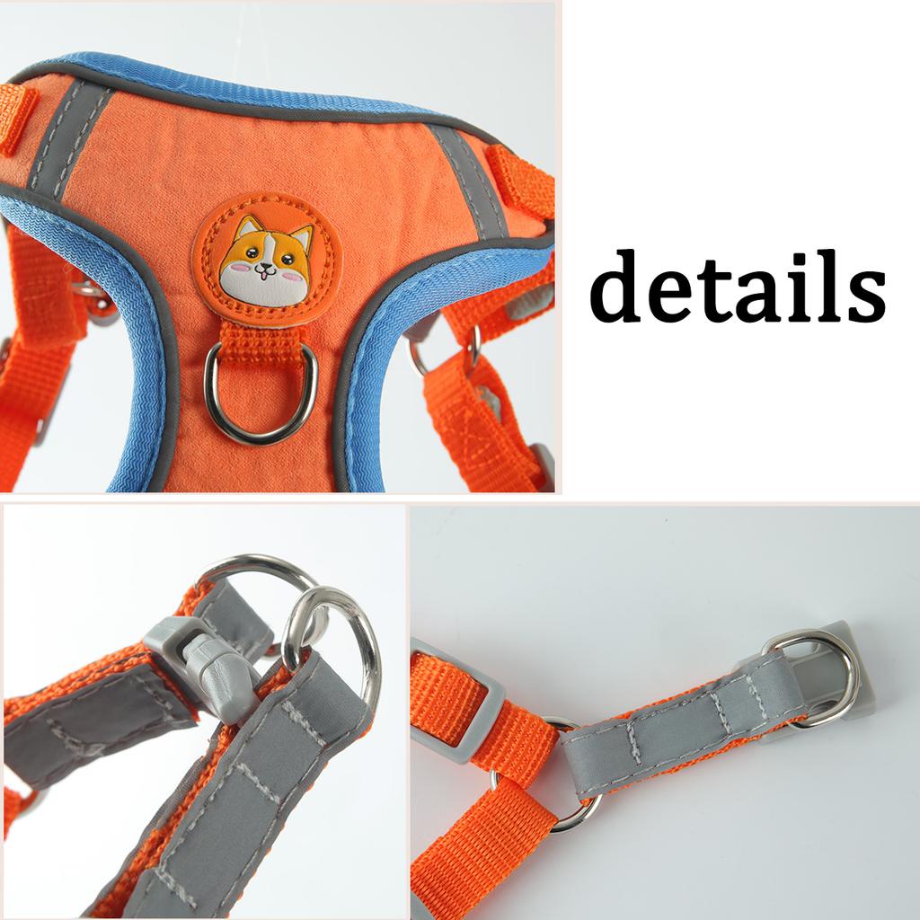 Dog Leash Small and Medium-sized Pets Chest Straps Prevent Breaking Free Walk A Dog Kitty Reflect Light Traction Rope Pet Supplies & Pet