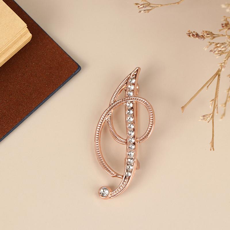 Women Luxury Letter Brooch Pins In Rose Gold Color   English Alphabet Pins Cute Jewelry Accessories Gift