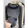 Premium Ruffle Edge Long-sleeved Knitted Sweater for Women's Autumn and Winter New Inner Sweater Bottoming Top