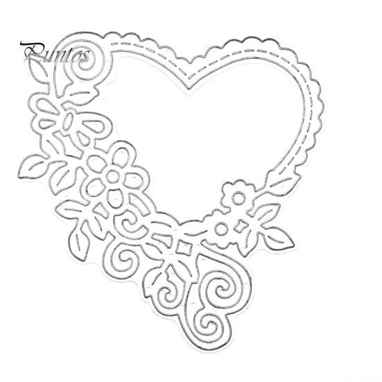 

Резка умирает трафарет DIY скрапбук бумажная карта ремесло любовь сердце цветок резак серебряный