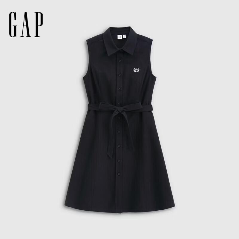 

GAP Women s Wheat Logo Embroidered Sleeveless Polo Dress 155/80A