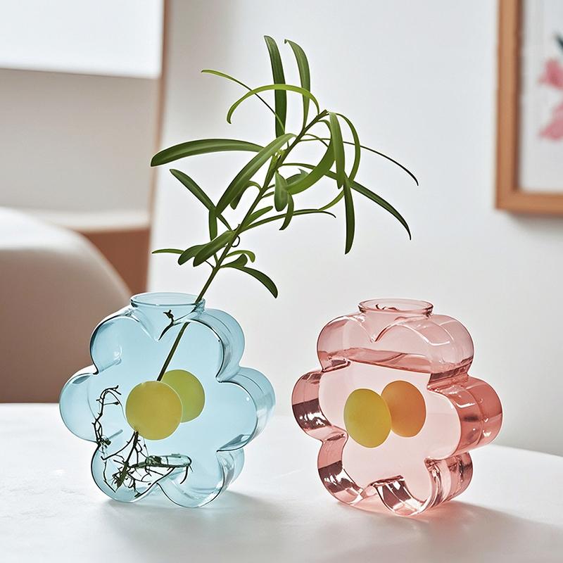 

1PC Colorful hydroponic flower vase Eco-friendly transparent flower pot 9.5x3.5cm