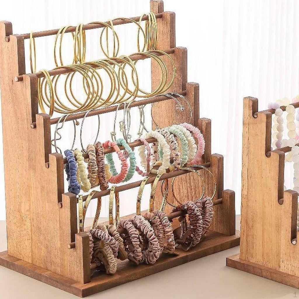 Wood Bracelet Holder Hair Rope Display Stand Watch Jewelry Storage for Showcase