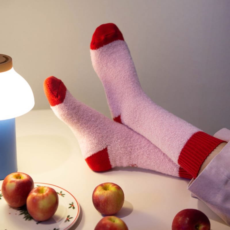 

REDSSOCKSOO Women s Boucle Color Block Socks 3 Colors rssw105 Dust Purple