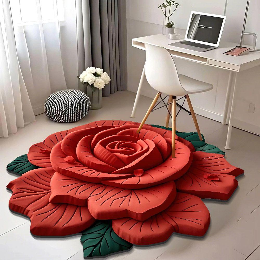 

Гостиная Домашний 3D Напольный Коврик Цветочный Напольный Коврик Плюшевый Ковер Круглый Нерегулярный Ковер Diameter 120cm