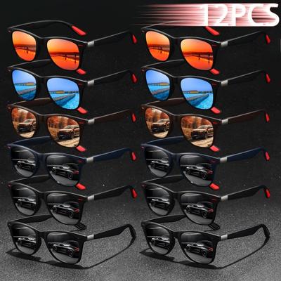 12 PCS Vintage Metal Driving Fishing Sunglasses UV400 for Men Women Fashion Sun Glasses Eyewear