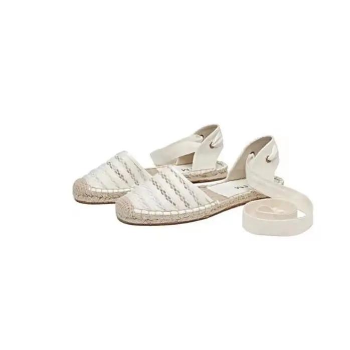 Fashion 2025 Hemp Rope Bottom Ladies Sandals Flat Shoes Women Strappy Fisherman Sandals Women Spring and Summer New Lace Students