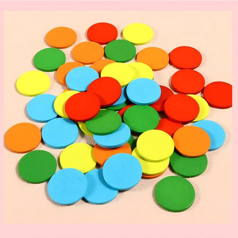 50Pcs Round Plastic Math Counters Colored Counting Chip Kids Early Math Learning Toy Kindergarten Preschool Math Learning