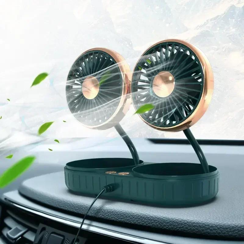 Ventilador Elétrico para Carro/Caminhão – Pequeno Resfriador de Ar para Ar-Condicionado e Ventilação (Pequeno e Potente) verde