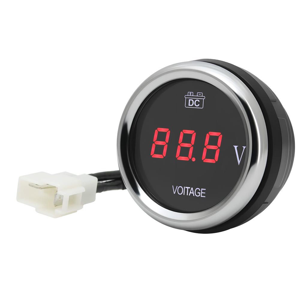 ZMFJH Universal 2"52mm Voltage 9-35V Red LED Light Digital Voltmeter with Flashing Warning VOLT Gauge for Car Boat Yacht 12V24V