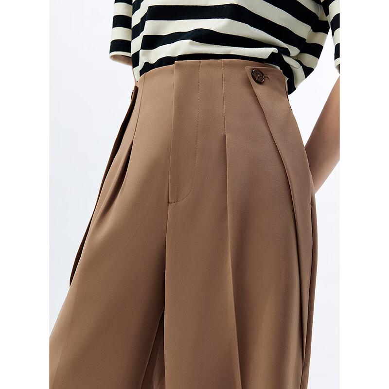 PEACEBIRD Women's Pleated Wide-Leg Casual Pants