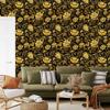 Wallpaper Golden Hibiscus Ochre and Gold, Ochre Background 50x1000