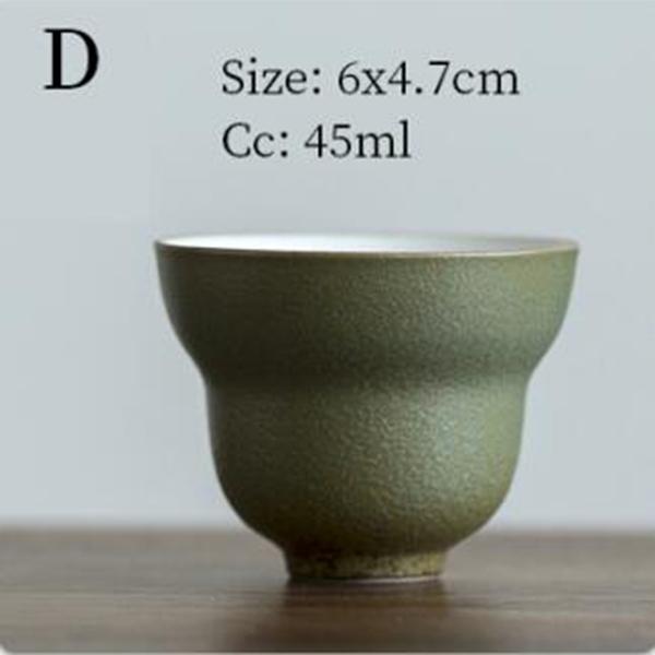 

Ceramic Tea Cup Vintage Kung Fu Small Tea Bowl Coarse Pottery Tea Set D