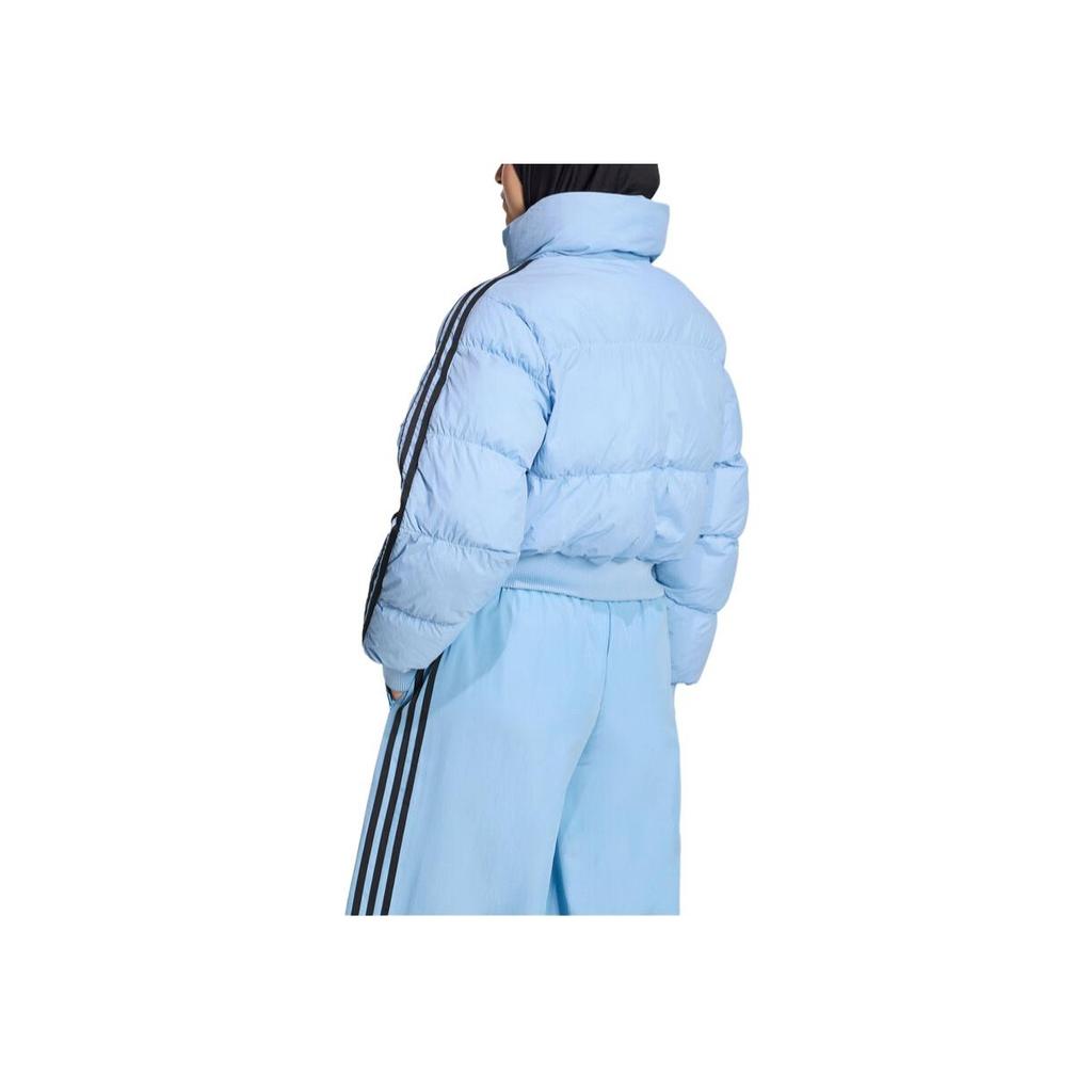 adidas Originals Comfortable Loose Short Brand Logo Thickened Cotton Jacket Women Jackets Blue JX2969