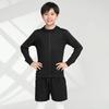 Men's and Children's Quick-Dry Black Hooded Running Suit - 2024 Spring/Autumn Collection