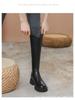 Women's V-Cut Height-Boosting Winter Knee-High Fleece Boots for Petite and Wide Calves