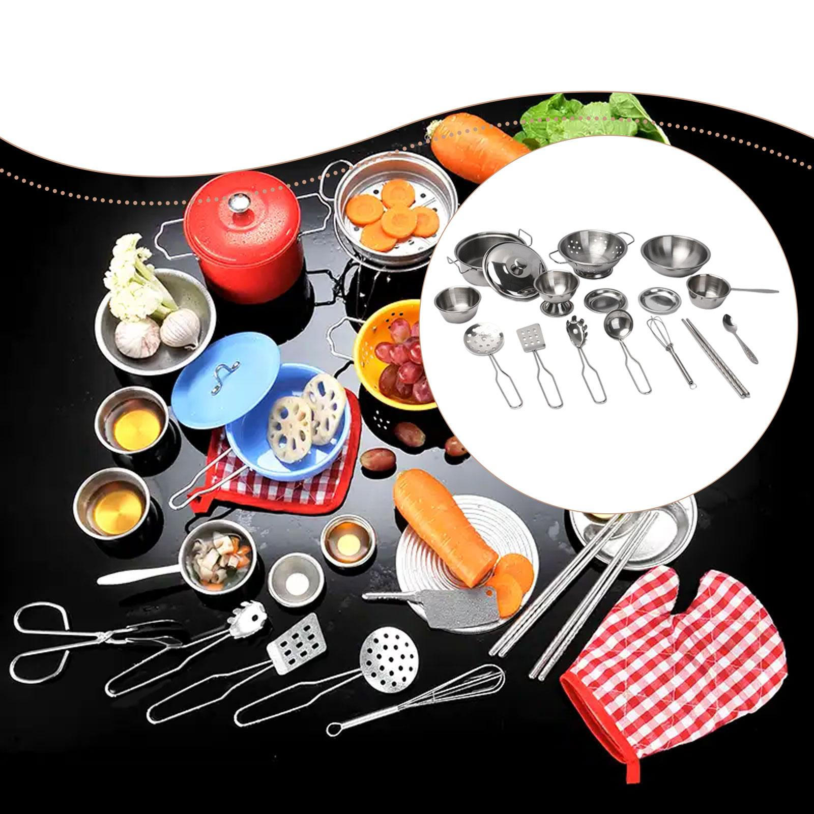 

Kids Kitchen Toy Set Play Pots and Pans Toys,Gift Role Pretend Cookware Cooking