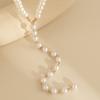 Collana Lunga con Nappe a Catena di Perle Finte per Donna Elegante Collana Girocollo con Perline Gioielli alla Moda per Accessori da Collo