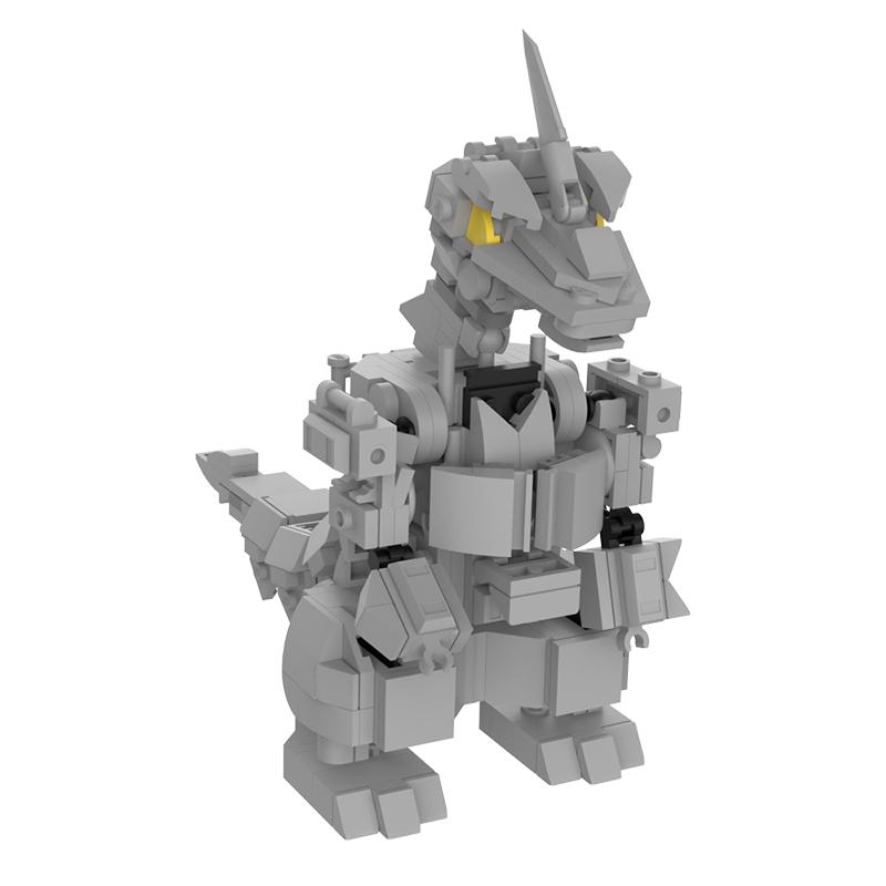 Dinosaur manned mechanical mecha robot model particle assembly building block MOC puzzle children's toy