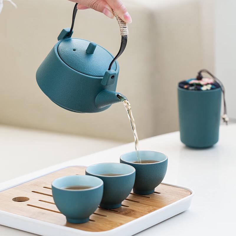Shangqi Portable Black Pottery Travel Tea Set