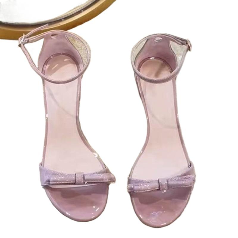 New Style Popular Bow High Heeled Sandals Women Shoes Summer Elegant Fashionable Dress Pumps Party Open Toe Shoes Chunky Sandals
