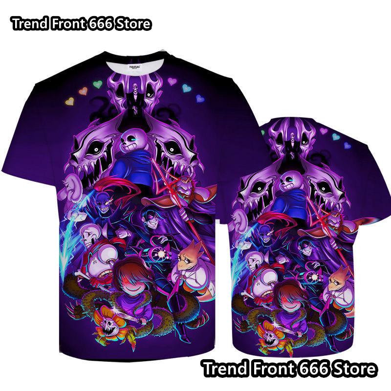 

Children s Tshirt sundertale 3D Prited Summer Short Sleeve T-shirt For Men And Kids Hot Game Streetwear Adult Kids Size Tees 110cm