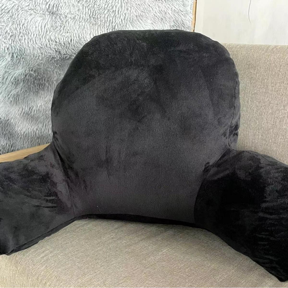 Однотонная поясничная подушка с подлокотниками поясничная подушка подушка для спинки дивана поясничная подушка подушка из кристального бархата 52x38x20cm чёрный 2236₽