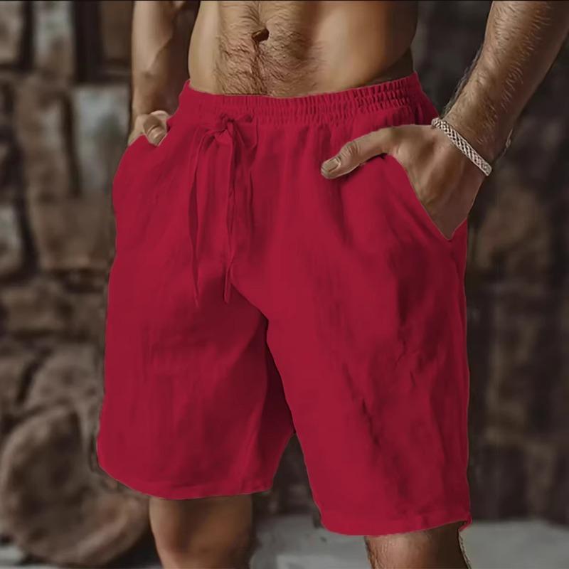 Pantaloncini Casual Estivi da Uomo in Misto Lino Traspiranti con Coulisse