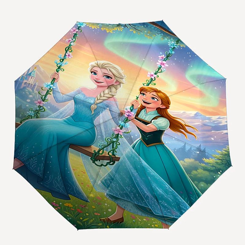 

1pc Elsa Anna umbrella automatic open/close, 8-Rib Durable Frame, Compact Folding Design, Ideal Birthday/Holiday Gift e1190A