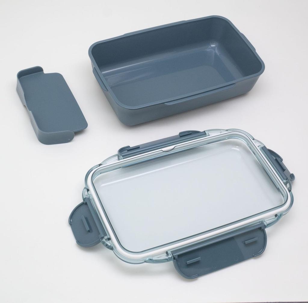 OSK Bento Lunch Box with Dividers, 750ml, Calm Color, Navy, CMC No.3, Made in Japan, Dishwasher and Microwave Safe, PCD-750