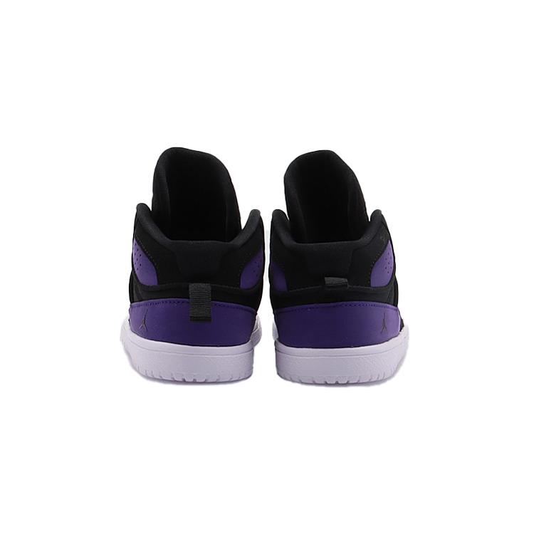 Jordan Access Air Basketball Shoes Slip Resistant Cushioning Abrasion Resistant Mid top Toddler Shoes Black Purple AV7944-005