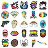 100 Colorful Seven-Color Graffiti Rainbow Stickers: Cartoon DIY Skateboard & Luggage Waterproof Set