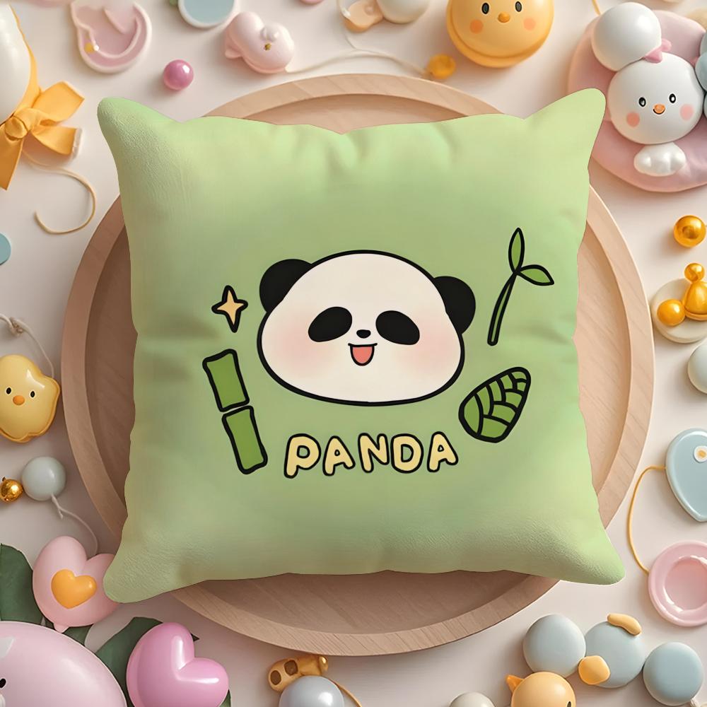 Lovely Panda Pillow Case Short Plush Double-Sided Printing Home Machine Washable In Warm Winter Cushion Cover