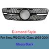 For Mercedes W163 ML320 ML350 ML270 ML400 ML430 1998-2004 Diamond GT Style Front Bumper Grille Plastic Mesh Racing Grill Cover