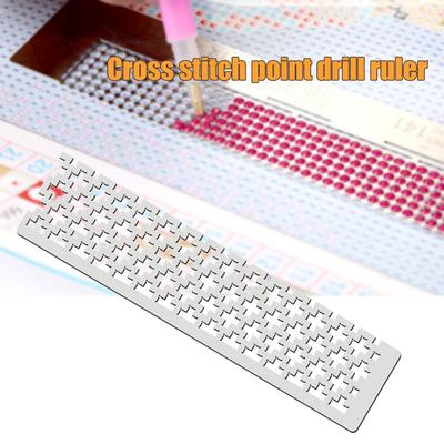 Diamond Painting Drill Cross Stitch Ruler Stainless Steel DIY Diamond Painting Tools Drawing Ruler Square Round Drill Tools