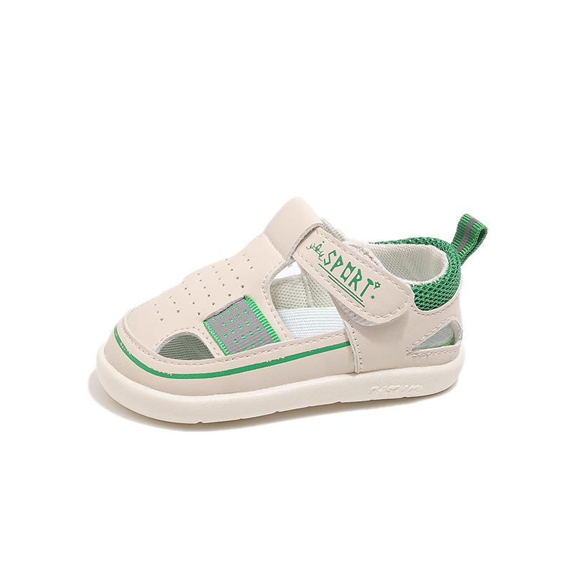 Boys sandals thin 2025 new summer children's toddler shoes mesh breathable boys sports double mesh shoes bag head