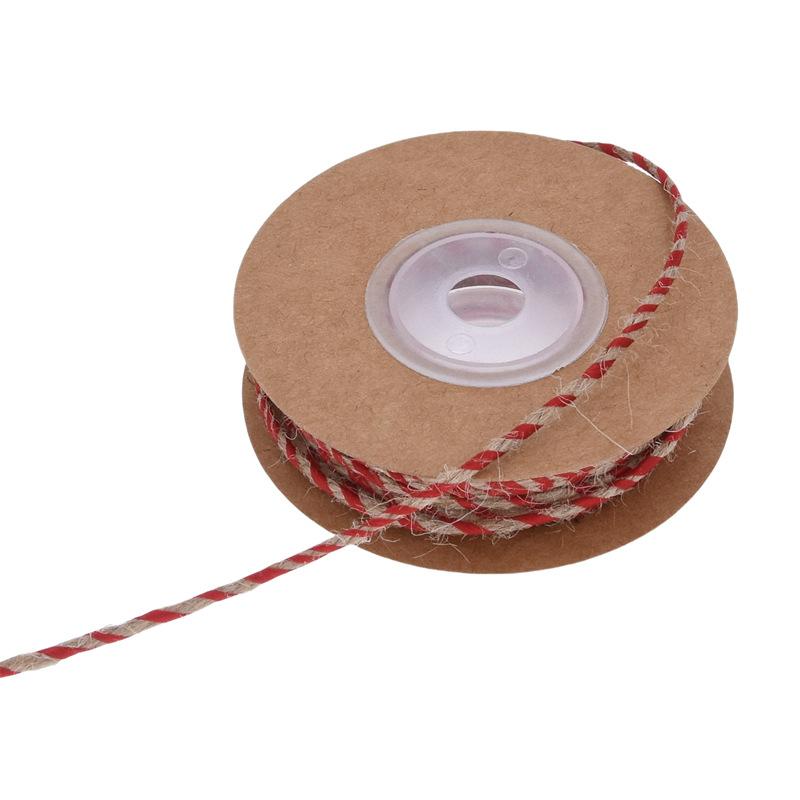 Spiral color matching hemp rope, Christmas decorative rope gift cable tie, retro hemp belt narrow line rope