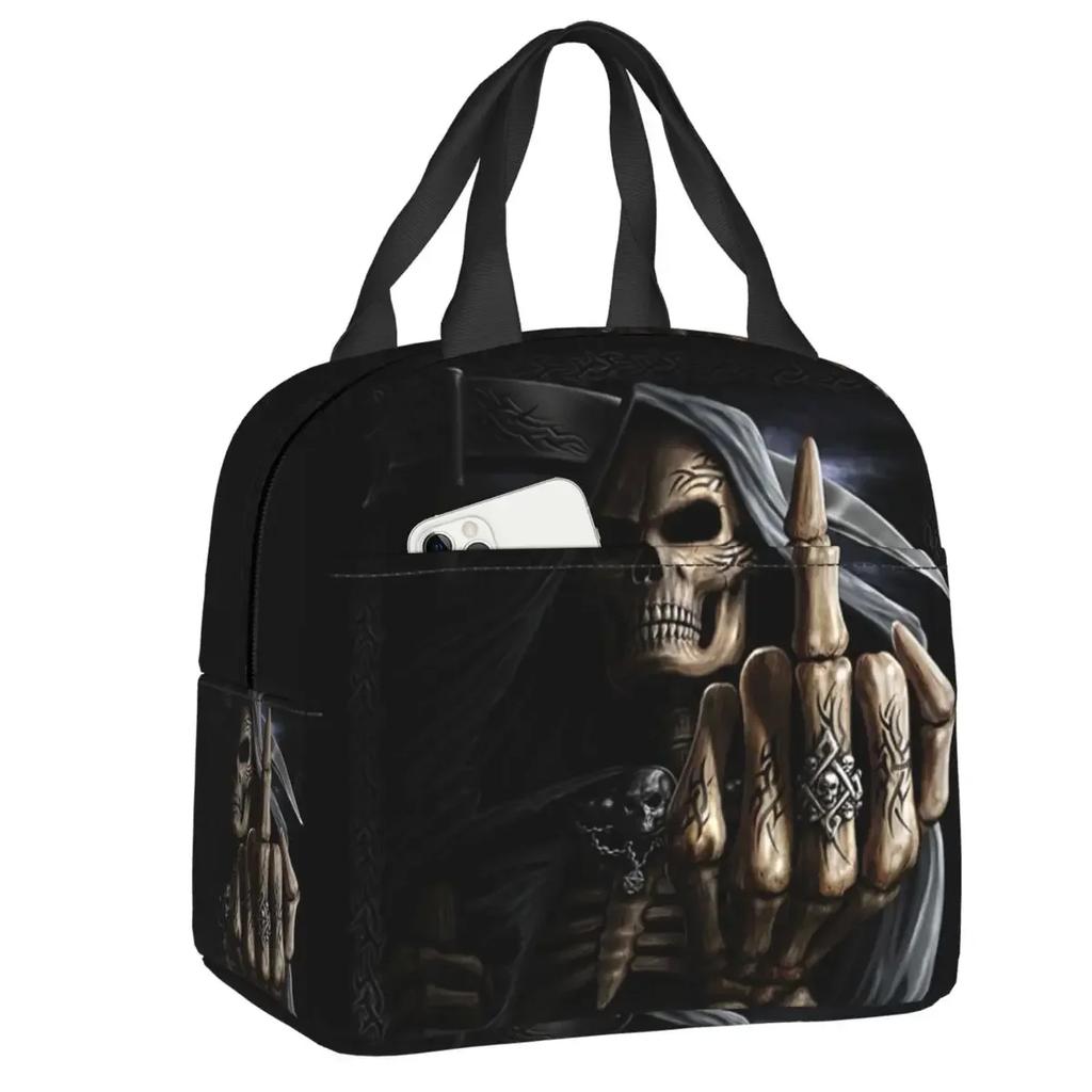 Evil Hands Skull Lunch Bag Leakproof Halloween Gothic Skeleton Thermal Cooler Insulated Lunch Box For Women Kids Food Tote Bags