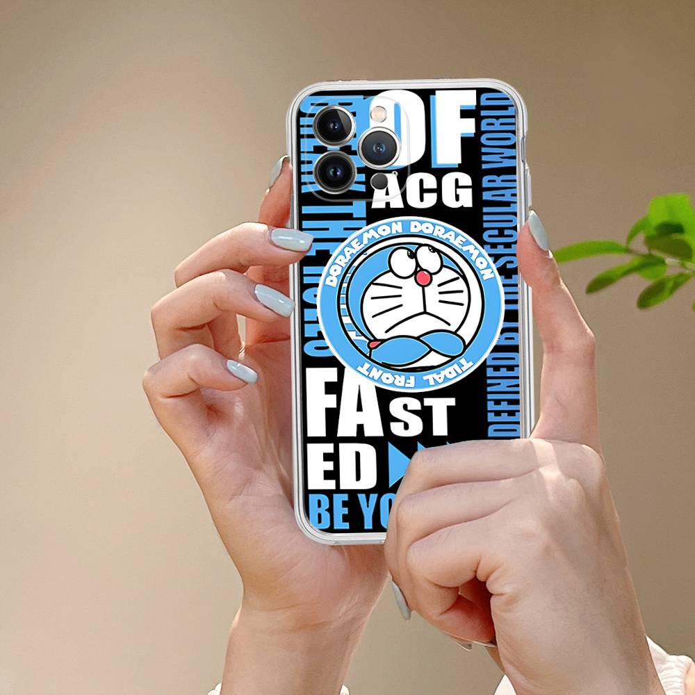 Cute Cartoon D-Doraemons TPU Silicone Case For IPhone 11 12 13 14 15 16 17 Pro Max Shockproof Clear Back Cover