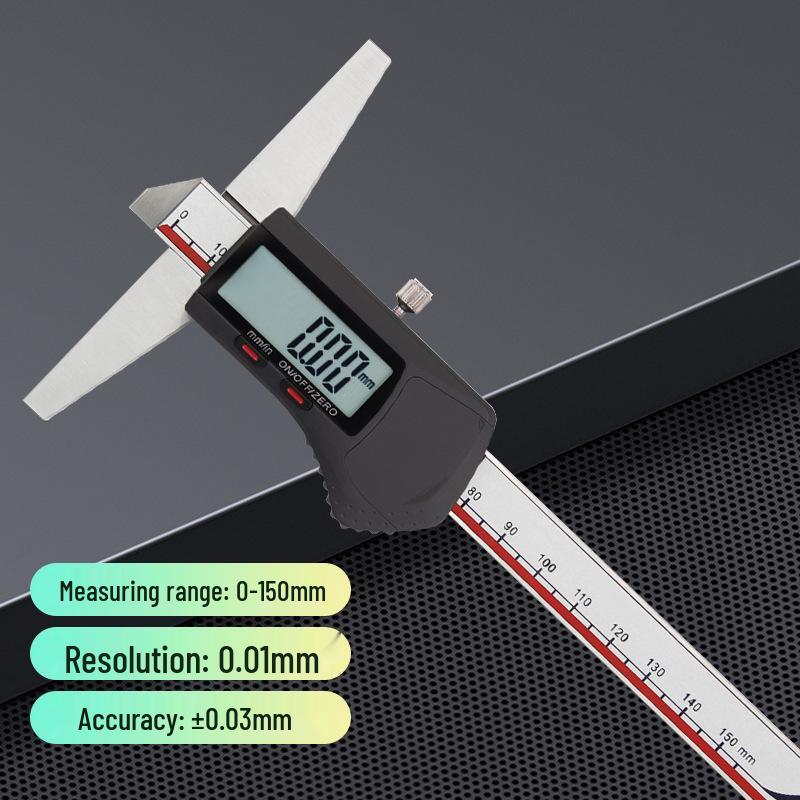 High Precision Electronic Digital Depth Gauge with Single Hook, 0-150/200/300mm.