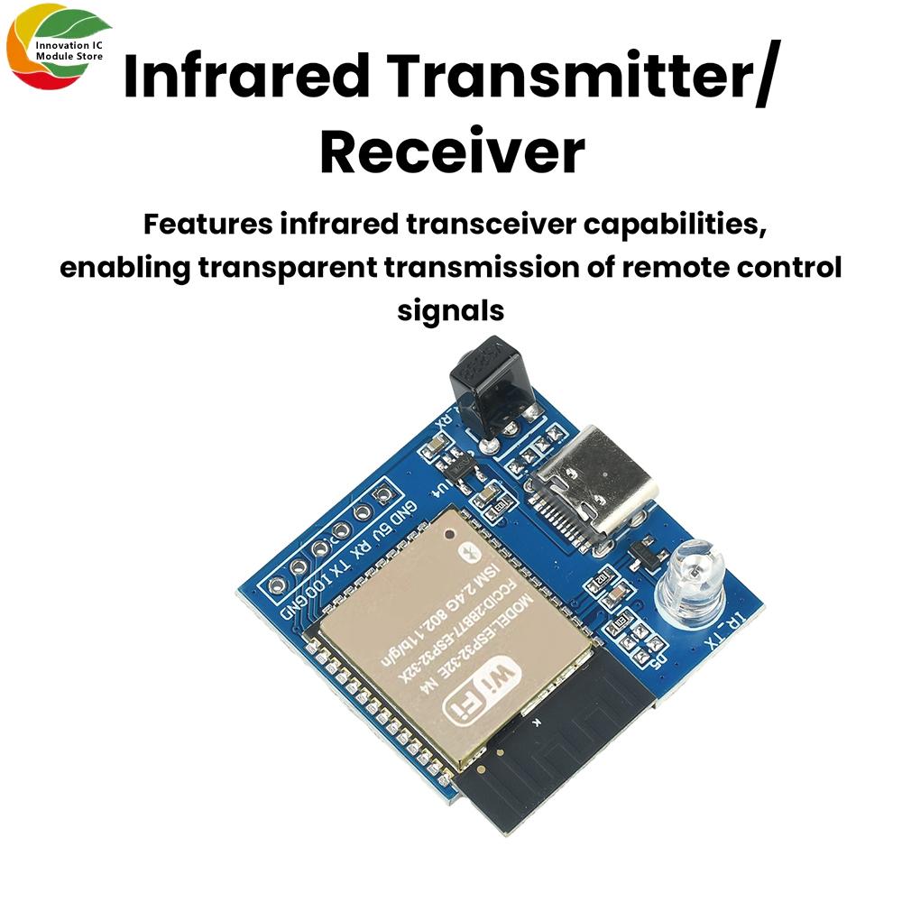 Infrared Transmitter Receiver Nec Command Wifi Transparent Transmission Module Development Board Esp32E-N4 Module Type C