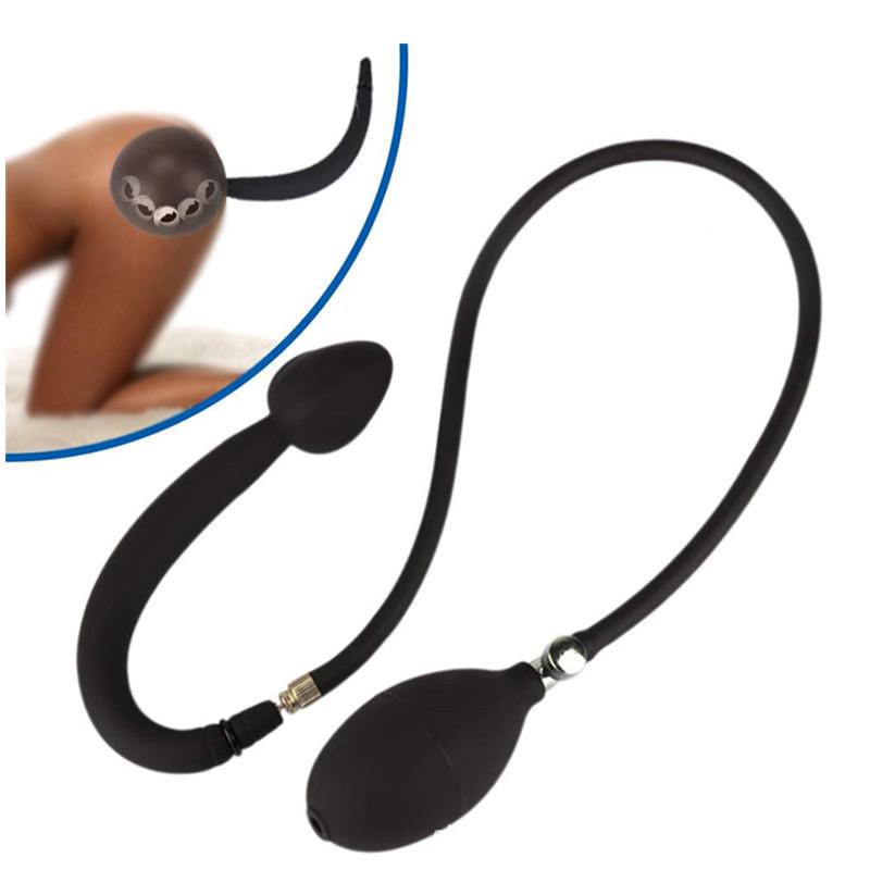 Inflatable Butt Anal Plug Dilator with Puppy Tail Anal Sex Toys for Man and Women Couple Anal Vagina Expander