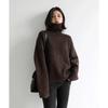 Korean Women's Sweater Loose Turtleneck Sweaters Warm Solid Pullover Top Oversized Knitwear Basic Female Tops Winter 2023 Knitted Jumper Female Pull