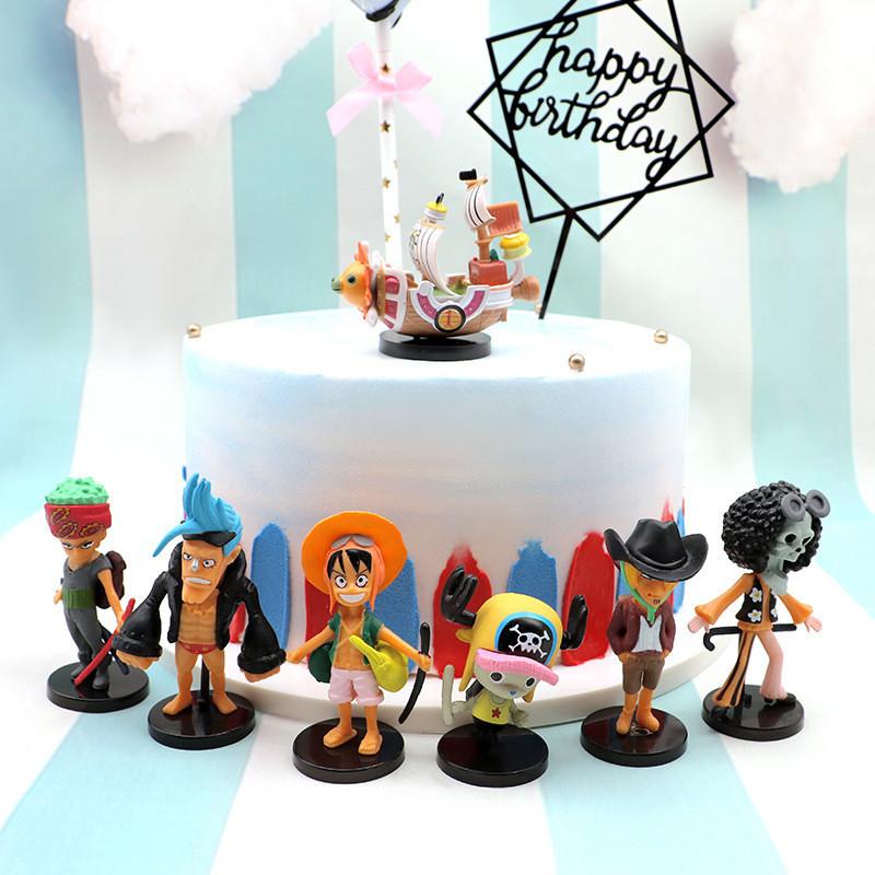 One Piece Pirate Figure Set Pvc Collectible Models With Base For Anime Fans