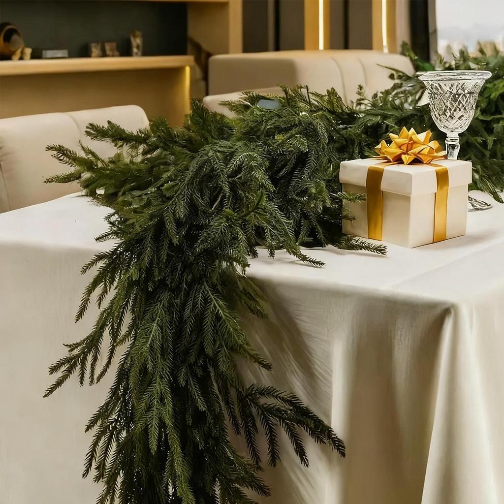 Christmas Cedar Garland Holiday Party Supplies Artificial Greenery Garland For Winter For Outdoor Indoor Porches Wall Garden